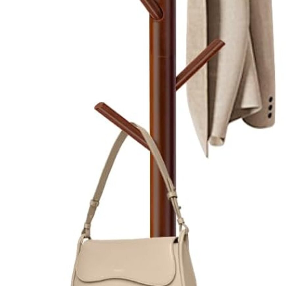 Coat Rack, Freestanding Coat Rack with 8 Hooks and 3 Adjustable Size Tree Coat R